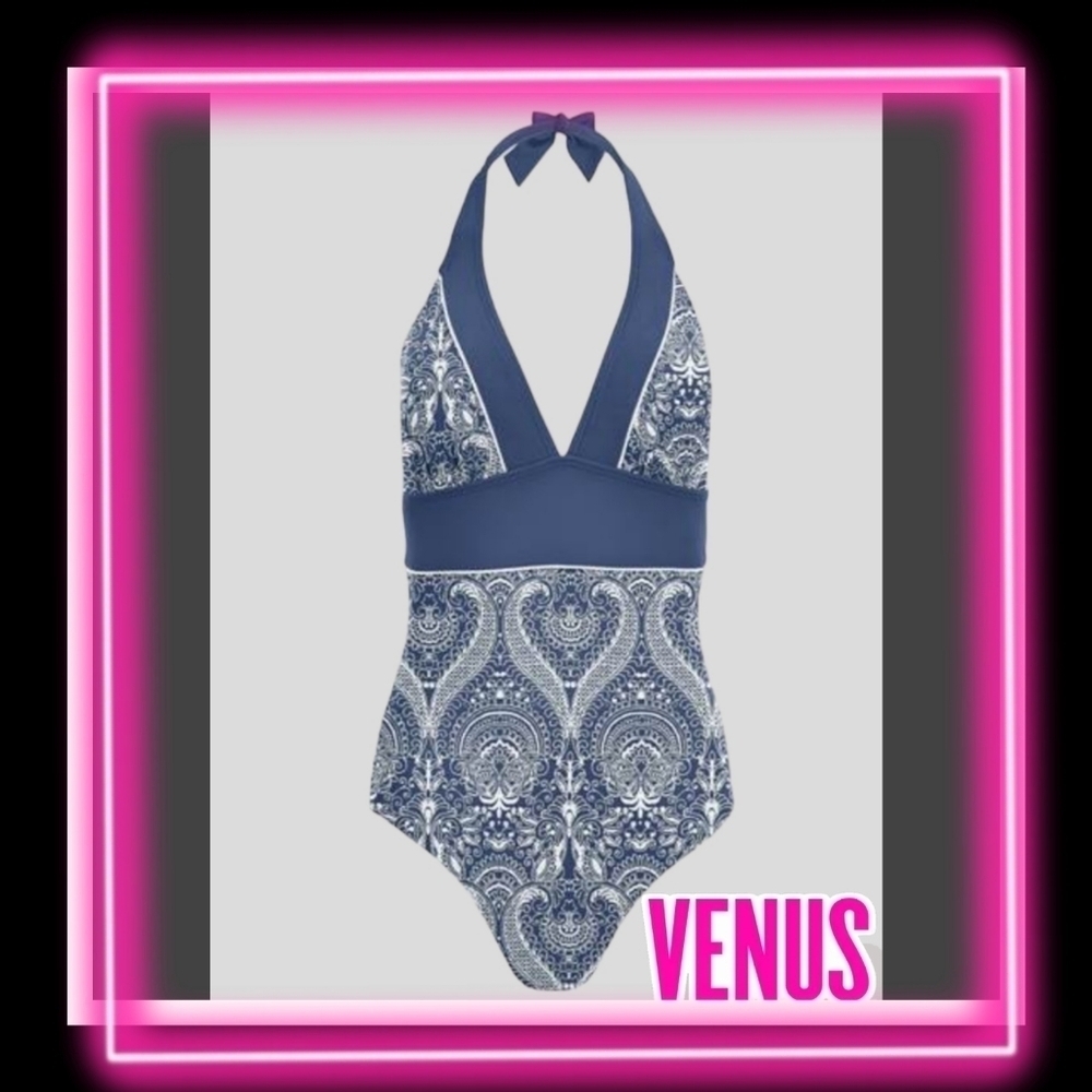 New Venus Bohemian One Piece Swimsuit size 22  Slimming Padded Halter Plus Size